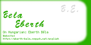 bela eberth business card